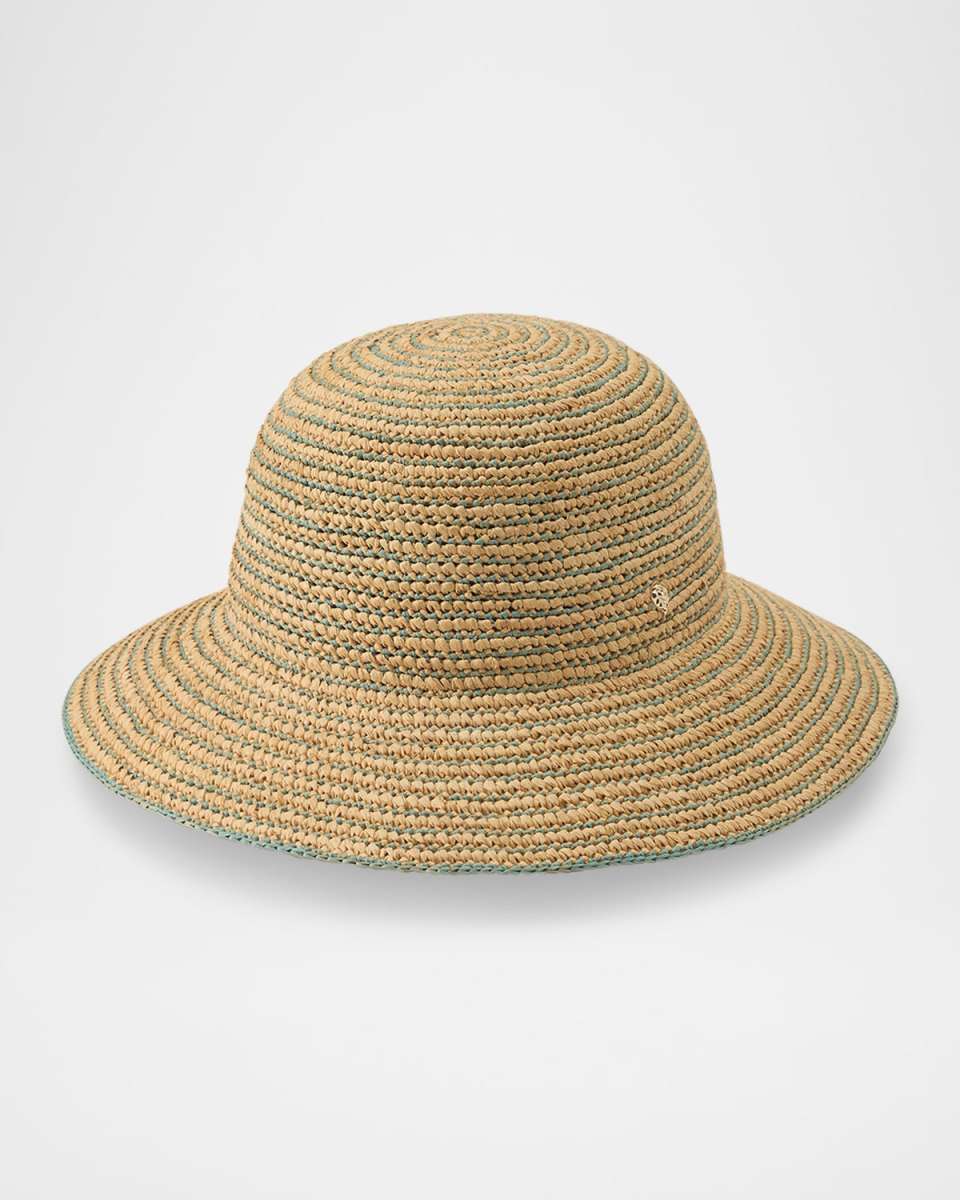 Evadine Striped Raffia Crochet Hat